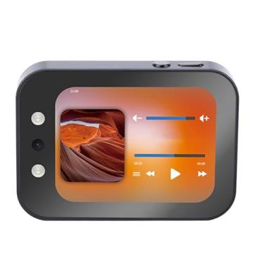 Imagem de Acouto Câmera Digital Com Lente de Foco Automático AF de 64 MP, Capa Deslizante Inovadora, Funções de Aprimoramento de Beleza, Câmera Inteligente Com Reprodutor de Música (Preto)