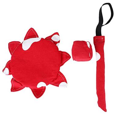 Imagem de CUOFYUNL Conjunto de 3 peças de jogo de arremesso Soft Brinquedo de saco de areia para crianças ao ar livre brinquedos de interação entre pais e filhos (Conjunto de três peças vermelho para pés)