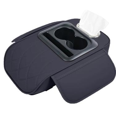 Imagem de Capa Para Apoio De Braço De, Almofada De Descanso Ergonómica, Apoio De Braço Da Consola Central Com Porta-copos, Porta-lenços, Slot Para Telemóvel E Lateral, Para Suporte Cotovelo