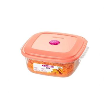 Imagem de Pote Plástico Quadrado Baixo Vac Freezer Rosa 1300ml - Sanremo