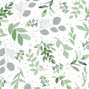 Imagem de Papel de parede moderno para descascar e colar folhas boho papel de contato verde sálvia para armários design botânico papel de parede removível autoadesivo para decoração de quarto papel de contato