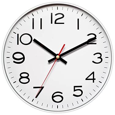 Imagem de NUOVO Relógio de parede de 20 cm, número de quartzo, decorativo, relógio de parede, silencioso, decoração de parede para escritório em casa