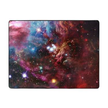 Imagem de ZERAOKE Tapete de área de aglomerado de espaço 48 x 63 polegadas, lavável na máquina com suporte antiderrapante, tapetes macios para sala de estar, quarto, entrada, quarto de crianças, decoração de