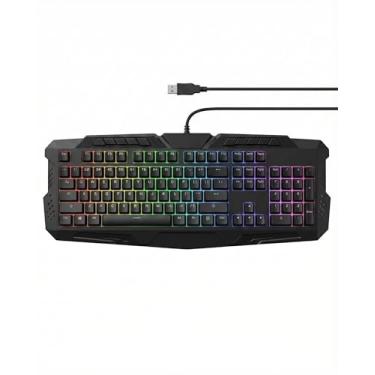 Imagem de Teclado Gamer Mecânico RGB com Iluminação Ajustável, Teclas de Resposta Rápida, Layout ABNT2, Conexão USB com Fio, Atalhos Multimídia, Design Ergonômico Ideal para Jogos, Escritório, PC e Notebook