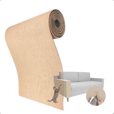 Imagem de Tapete Arranhador Para Gatos E Protetor De Sofá Adesivo Gatos 200x40cm Carpete Pet X-Matte (CAQUI)