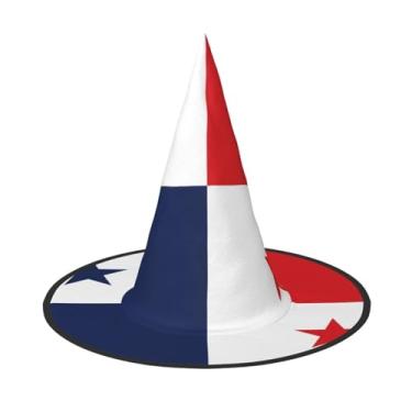 Imagem de SKKNT Chapéu de bruxa de Halloween com estampa de bandeira do Panamá para adultos, fantasias de bruxas, decoração de Halloween, festa