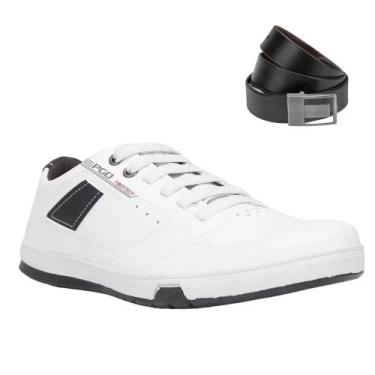 Imagem de Kit Sapatênis Pegada Element Masculino + Cinto, Branco, 42
