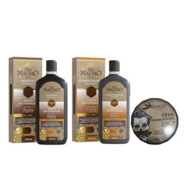 Imagem de Kit Antigrisalho Shampoo/Condicionador/Pomada Modeladora - Tio nacho