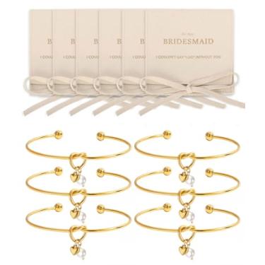 Imagem de enasal 1/3/4/6/8 peças de presentes de dama de honra para mulheres, banhado a ouro 18 K, joia Maid of Honor, Medium, Sem Pedra Preciosa