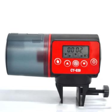 Imagem de Alimentador Automático de Peixes Aquário Dispenser Elétrico Comida para com Função Alimentação Manual Timer Pedestal Rotação 360 Grande Capacidade 200ml Recarga Fácil Cuidado Quando Fora