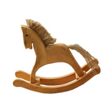 Imagem de KiBcsLic Estatueta de Cavalo de Madeira, Cavalo de Balanço, Artesanato, Portátil, Lembrança, Ornamento para Mesa, Armário, Estante, Decoração de Casa, L