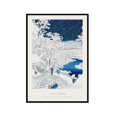 Imagem de Pôster Hasui Kawase Ohara Koson Impressões Katsushika Hokusai Pintura em Tela Onda Japonesa Arte de Parede Hiroshige Imagens para Decoração de Casa (SKU15,12 x 45,7 cm = (30 x 45 cm), Moldura preta)