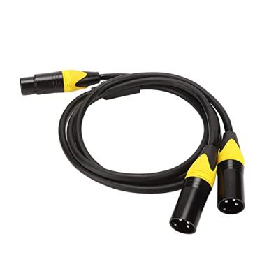Imagem de Pissente XLR Splitter Cable, 3 Pinos XLR Fêmea a Dupla Cordão y Masculino Com Conectores Banhados a Ouro de 24k para o Misturador de Microfones Silenciosos Distribuição de Sinal de Perda