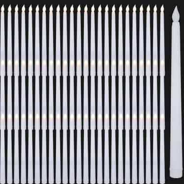 Imagem de Yiizy 72 velas de LED sem chama, velas cônicas operadas por bateria, castiçais falsos cintilantes de 28 cm para Natal, aniversário, casamento, igreja, decoração, suprimentos de festa, bateria não