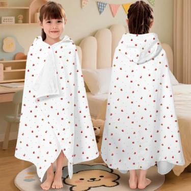 Imagem de VOOVA & MOVAS Toalha de banho infantil com capuz (3-8 anos) – Toalha de banho absorvente macia 100% algodão (76.2 cm x 127.0 cm) – Perfeito para piscina, praia, banho, laranja