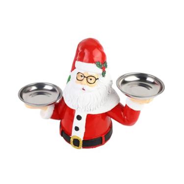 Imagem de Sanpyl Ornamento de Boneco de Neve de Natal Adorável Festa Em Casa Comida Lanche Rack de Armazenamento para Eventos de Natal Resina Branca (#4)