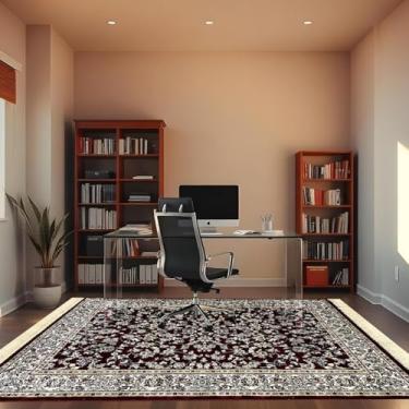 Imagem de 1 Tapete Escritório Grande Belga Luxo Es Cl 200 x 250 Vr (D3Cla Vermelho branco - Classico Medalhão Floral)