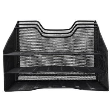 Imagem de WALFRONT Bandeja de Papel de 3 Camadas Organizador de Mesa de Malha de Metal Com 3 Bandejas Horizontais para Material de Escritório Rack de Armazenamento de Documentos de Arquivo de