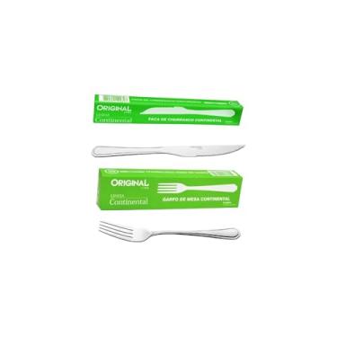 Imagem de Faqueiro Inox 24 Peças, Conjunto de Talheres com 6 Facas, 6 Garfos, 6 Colheres de Mesa, 6 Colheres de Sobremesa, Design Moderno, Aço Inoxidável