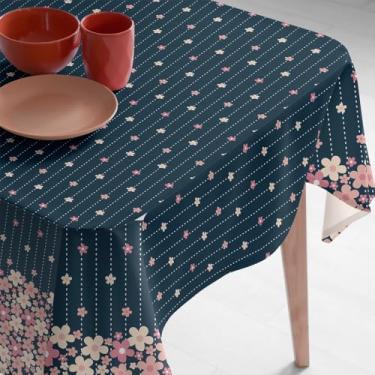 Imagem de Toalha de Mesa Térmica Impermeável Estampada 4–12 Lugares Proteção para Mesa Cozinha Jantar (Jasmim,8 Lugares: 2,50M X 1,40m)