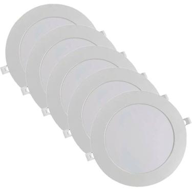 Imagem de Kit 5 Luminária Plafon Led Redondo Embutir 24W 3000K - Noll