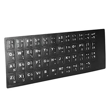 Imagem de Estink Adesivos de Teclado Tailandês para Laptop e PC Fáceis de Aplicar e Remover Não Com Caracteres Impressos Nítidos para Teclados de 10 a 17 Polegadas
