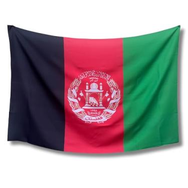 Imagem de Bandeira Decorativa do Afeganistão, Uso Interno e Externo, Oxford Premium, 150x100cm, Sublimação em Alta Definição, Corte a Laser
