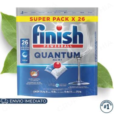Imagem de Finish Detergente em Tablete para Lava Louças 26tabs Original Limpeza 
