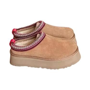Imagem de Botas De Inverno Ultra Mini Plataforma Femininas Em Couro Suede Com Fo