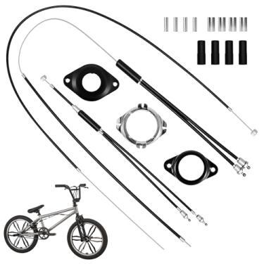 Imagem de Cabos de freio de giroscópio BMX dianteiros + traseiros (superior + inferior) com kit completo de rotor giratório, conjunto de linhas de freio de bicicleta fio e carcaça, adequado para a maioria dos