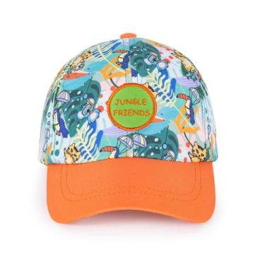 Imagem de Boné Ajustável Respirável Viseira Laranja Infantil Masculino 46 Anos J