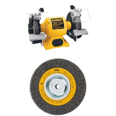 Imagem de Moedor de bancada DEWALT DW758 3/4HP 3.600 RPM + Roda de arame de 8 po