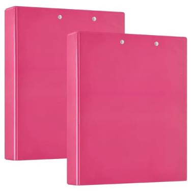 Imagem de Fichário de livro de receitas rosa cereja de cor sólida, 1 pacote de fichários resistentes, fichário com prancheta