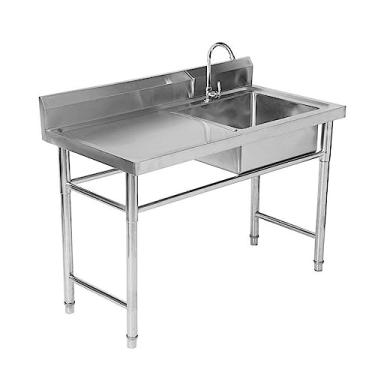 Imagem de Pia industrial, pia de cozinha comercial, pia utilitária, pia de aço inoxidável independente, pia industrial de cozinha (100 cm)