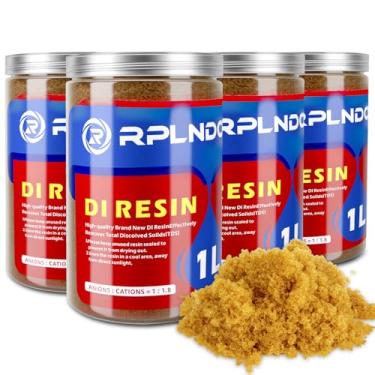 Imagem de rplndo Recarga de resina di desionizada de cama mista para sistema de lavagem de carro impecável, RO/DI, filtros de aquário, água desionizada, refil de cartucho de filtro de resina DI, 1 L x 4