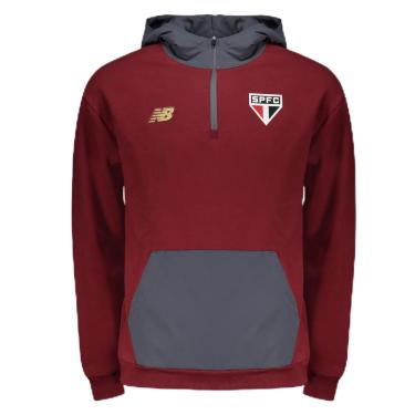 Imagem de Casaco Com Capuz Masculino Nb Viagem Spfc 2025, Masculino, Bordô Mercúrio Vermelho/Cinza Blacktop, GG