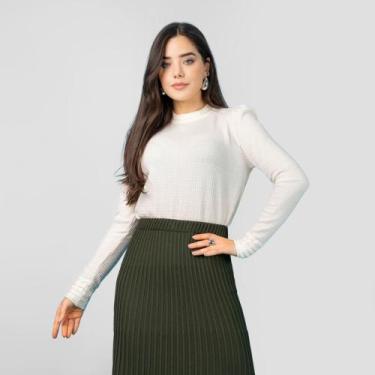 Imagem de Blusa Básica Feminina Ana Clara Essencial ao Inverno, M, Verde