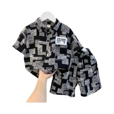 Imagem de Conjunto De Camisa E Shorts De Seda Gelada Para Crianças Estilo Casual