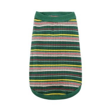 Imagem de Colete de camisa canelada para cães pequenos chihuahua filhote de cach