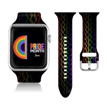 Imagem de Pulseira de substituição compatível com Apple Watch 38/40/41/42/44/45/46/49 mm. Pulseira de substituição de silicone macio para Iwatch séries 11 10 9 8 7 6 5 4 3 2 1 SE.42 mm/44 mm/45 mm. Presentes de