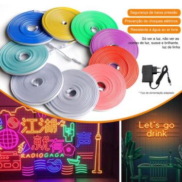 Imagem de Fita de Led Mangueira Neon 5 Metros 22W Alto Brilho Flexivel 12V Silic