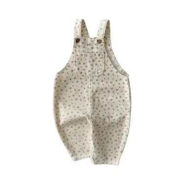 Imagem de Macacão De Denim Para Meninos E Meninas, Sem Mangas, Conjunto De Roupa