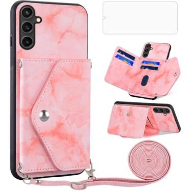 Imagem de Asuwish Capa de celular para Samsung Galaxy S24 Plus/S25 Plus S24+ S25+ 5G capa carteira com protetor de tela e alça transversal mármore crédito celular S24Plus 24S + S 24 24+ S25Plus 25S 25+ SM-S936U