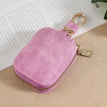 Imagem de Capa de fone de ouvido de couro para AirPods 2 3 Pro Pro 2, capa protetora de poliuretano macio, leve, à prova de choque, à prova de poeira, capa para AirPods de proteção total (rosa vermelha)