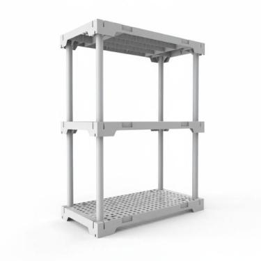 Imagem de Estante 3 Prateleiras Plástica Poly Grifit Multi-Uso Branca 87x70x35