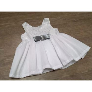 Imagem de Vestido Infantil Peito De Renda Batizado / Festa - @AUGUI, 9 M, Branco