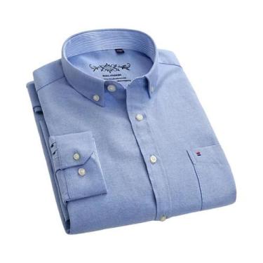 Imagem de Camisa Oxford Masculina De Manga Longa Sem Necessidade De Passar Com E