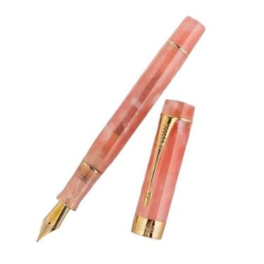 Imagem de MGTCAR Caneta-tinteiro clássica dourada com clipe de flecha para escrever canetas executivas de luxo M/F/EF Nib Artigos de papelaria de escritório (06, F (0,5-0,7 mm))