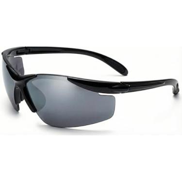Imagem de JiMarti Óculos de sol JM01 para golfe, pesca, ciclismo, inquebrável, armação TR90 (preto e fumê flash)