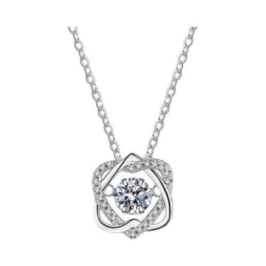 Imagem de Colar De Moissanite De 0,5ct Para Mulheres, Pingente De Diamante Simul